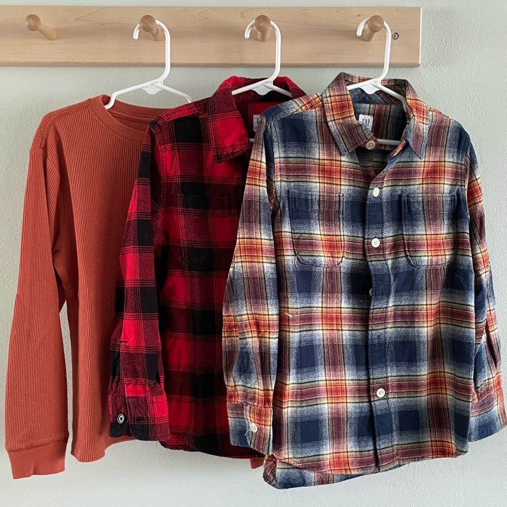 Lot of fall flannels and thermal, Gap, Cat & Jack